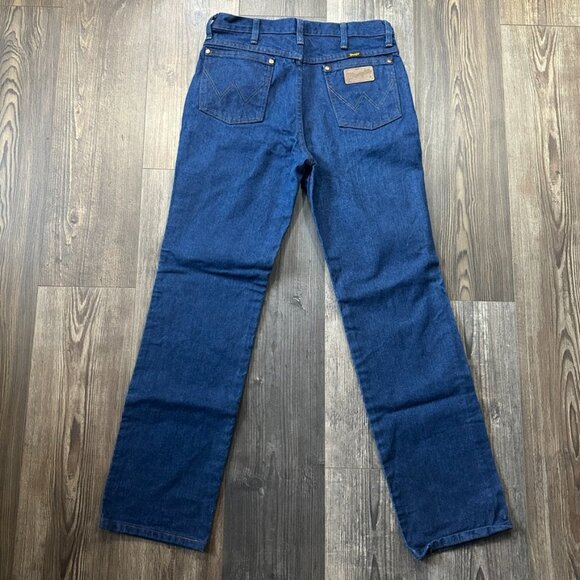 Wrangler Mens Cowboy Cut Slim Fit 32x32 Jeans Denim Indigo Western Modern Work - Picture 8 of 9